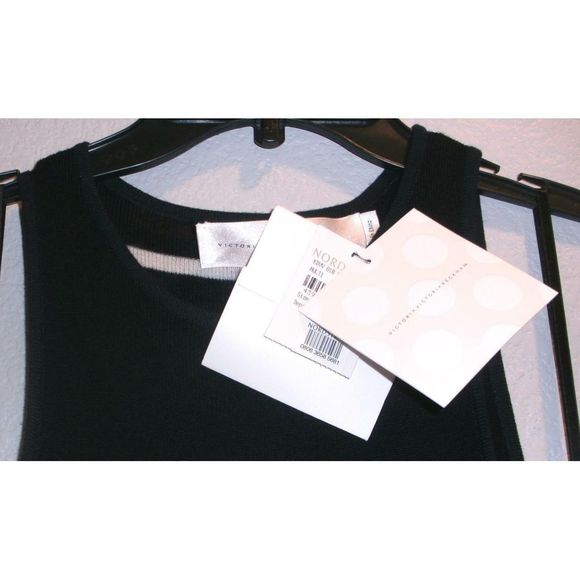 Victoria Beckham Stripe Ribbed Knit Midi Dress 6 - Picture 5 of 6